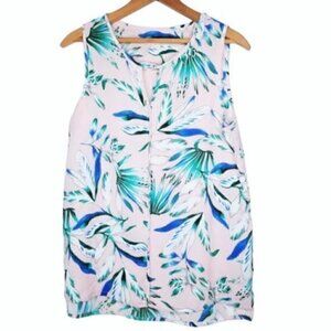 C & E Pink Floral Palm Sleeveless Top